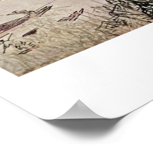 Leben am Fluss durch Dai Jin Poster (Ecke)