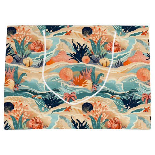 Leben am Meer Große Geschenktüte (Vorderseite)