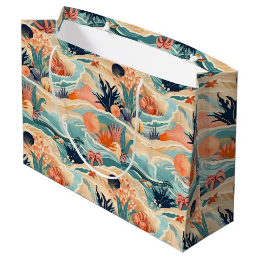 Leben am Meer Große Geschenktüte (Rückseite Schrägansicht)