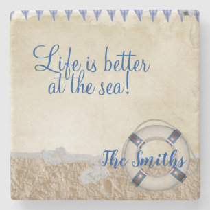 Leben am Sand Steinuntersetzer