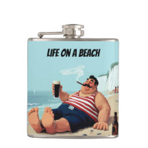 Leben am Strand, Mann rauchen Zigar und trinken Bi