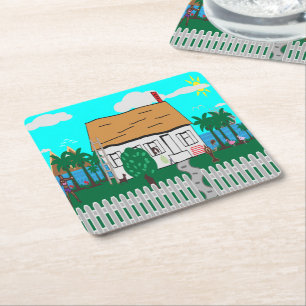 Leben am Strand Rechteckiger Pappuntersetzer