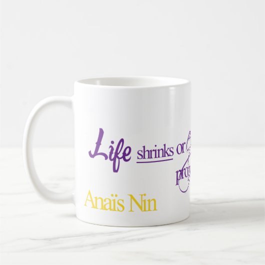 Leben - Anais Nin Kaffeetasse (Links)