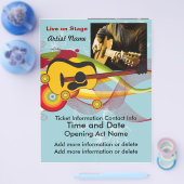 Leben auf Bühne Akustische Gitarrist Flyer (Einzeln)