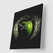 Leben auf dem Apfel Quadratische Wanduhr (Winkel)