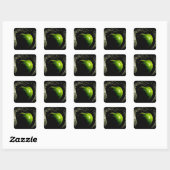 Leben auf dem Apfel Quadratischer Aufkleber (Blatt)