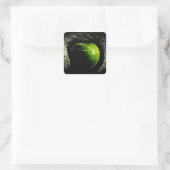 Leben auf dem Apfel Quadratischer Aufkleber (Tasche)