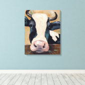 Leben auf dem Bauernhof - Die Kuh schütteln Leinwanddruck (Insitu (Holzboden))