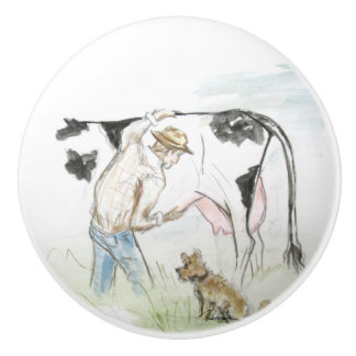 Leben auf dem Bauernhof Keramikknauf