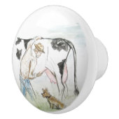 Leben auf dem Bauernhof Keramikknauf (Rechts)