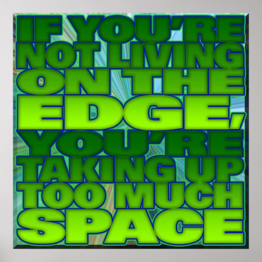 LEBEN AUF DEM EDGE POSTER (Vorne)