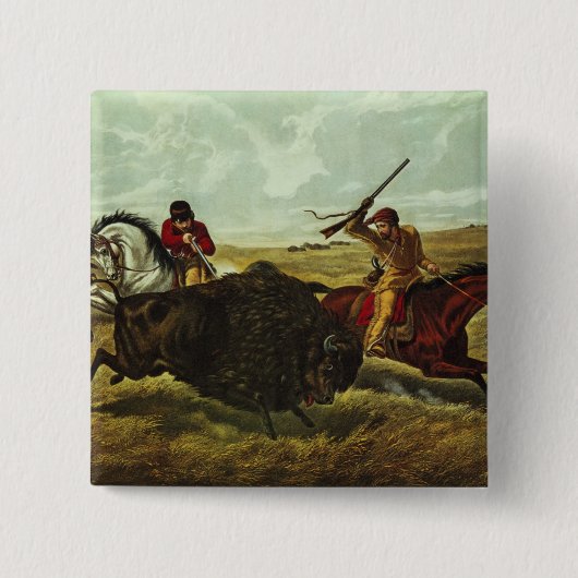 Leben auf dem Grasland - die Büffel-Jagd, 1862 Button (Vorderseite)