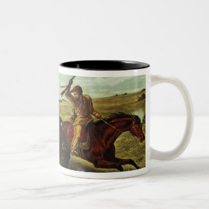 Leben auf dem Grasland - die Büffel-Jagd, 1862 Zweifarbige Tasse