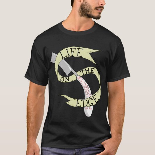 Leben auf dem Rand Barbering Rasiermesser-T - T-Shirt (Vorderseite)