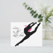 Leben auf dem Tanzboden Rosa Tänzer Postkarte (Stehend Vorderseite)