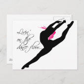 Leben auf dem Tanzboden Rosa Tänzer Postkarte (Vorne/Hinten)