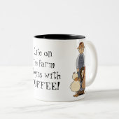 Leben auf der Bauernhof-Tasse Zweifarbige Tasse (VorderseiteRechts)