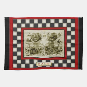 Leben auf der Landkarte des landwirtschaftlichen B Geschirrtuch