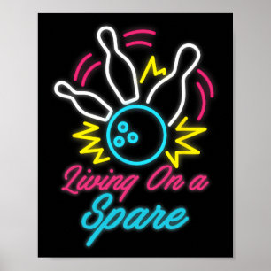 Leben auf einem lustigen Bowling Buttone Sporthaus Poster