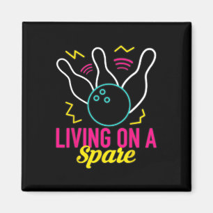 Leben auf einem lustigen Bowling-Ligaspieler-Vinta Magnet
