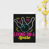 Leben auf einer lustigen Bowling-Liga Bowler Vint Karte (Gelbe Blume)