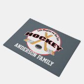 Leben auf Eis-Hockey-Stock-und Fußmatte (Schrägansicht)