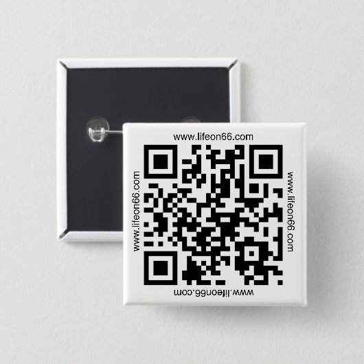Leben auf Knopf 66 (QR Code) Button (Vorne & Hinten)