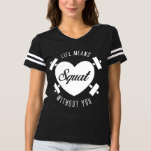 Leben bedeutet Squat mit weißem T-Shirt
