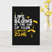 Leben beginnt Comfort Zone Skydiver Karte (Gelbe Blume)