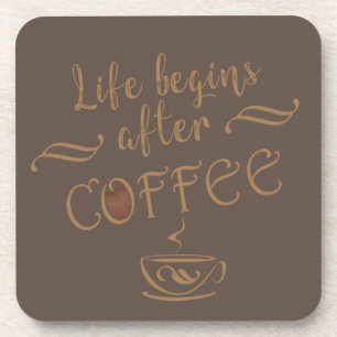 Leben beginnt nach dem Kaffee lustig Getränkeuntersetzer