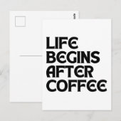 LEBEN BEGINNT NACH KAFFEE POSTKARTE (Vorne/Hinten)