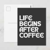 LEBEN BEGINNT NACH KAFFEE POSTKARTE (Vorne/Hinten)