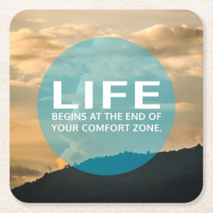 Leben beginnt rechteckiger pappuntersetzer