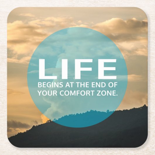 Leben beginnt rechteckiger pappuntersetzer (Vorderseite)