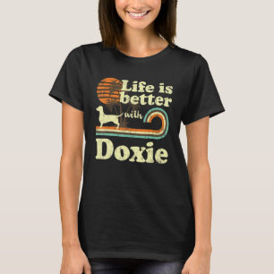 Leben besser Doxie Dachshund Wiener Vintage Hundem T-Shirt