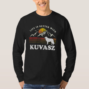 Leben besser Kuvasz Vintage Hundemama Vater T-Shirt