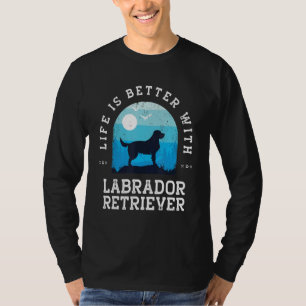 Leben besser Labrador Retriever Vintage Blau Hund T-Shirt