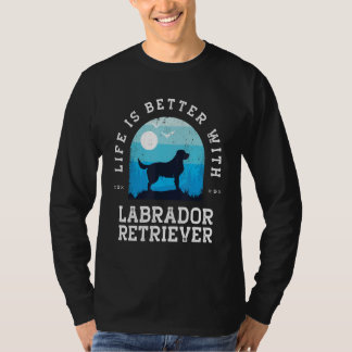 Leben besser Labrador Retriever Vintage Blau Hund T-Shirt