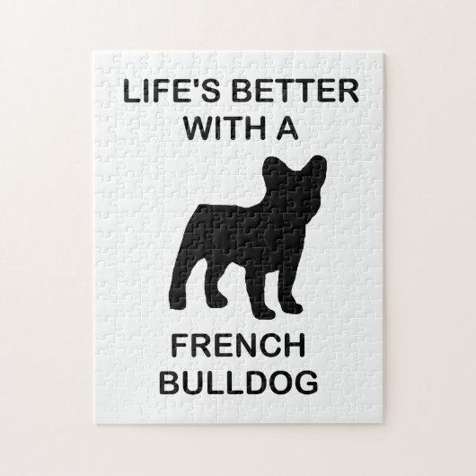 Leben besser mit einem französischen Bulldoten Puzzle (Vertikal)