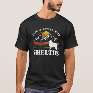 Leben Besser Shetland-Schäferhund Sheltie Vintage  T-Shirt