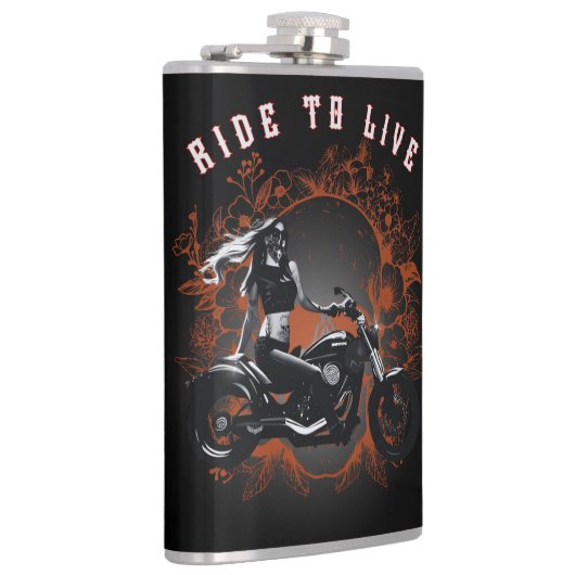 Leben - Bikermädchen Flachmann (Rechts)