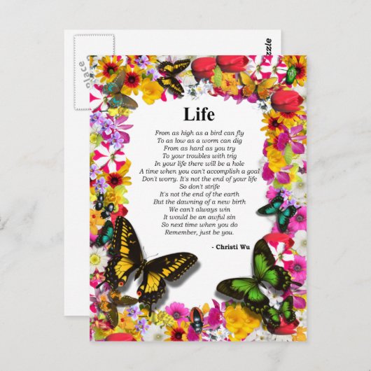 Leben - Blumengarten Postkarte (Vorne/Hinten)