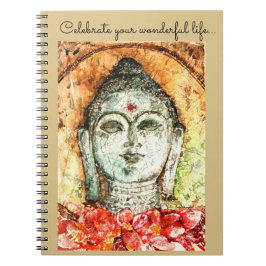 Leben-Buddha-Aquarell-Kunst-gewundenes Notizbuch Notizblock