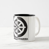 Leben das Dharma Zweifarbige Tasse (VorderseiteRechts)