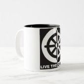 Leben das Dharma Zweifarbige Tasse (Vorderseite Links)