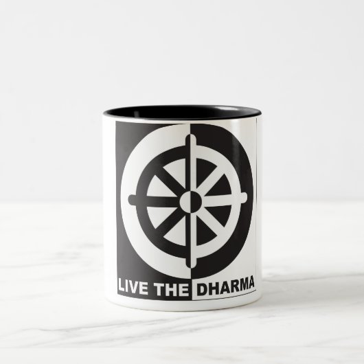 Leben das Dharma Zweifarbige Tasse (Mittel)