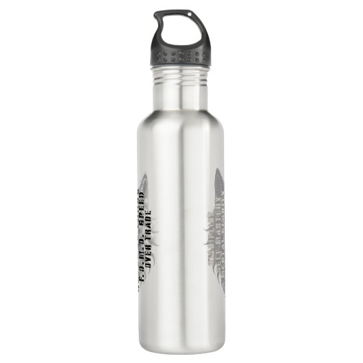 Leben der Händler | Weißer Wolf | Schwarzer Wolf Edelstahlflasche (Rückseite)