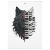 Leben der Händler | Weißer Wolf | Schwarzer Wolf Klemmbrett (Rückseite)