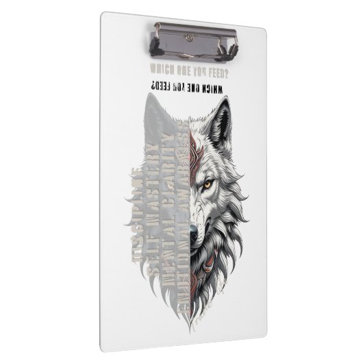 Leben der Händler | Weißer Wolf | Schwarzer Wolf Klemmbrett (Rechts)