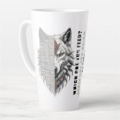 Leben der Händler | Weißer Wolf | Schwarzer Wolf Milchtasse (Linke Ecke)